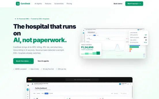 CareDesk — its live website